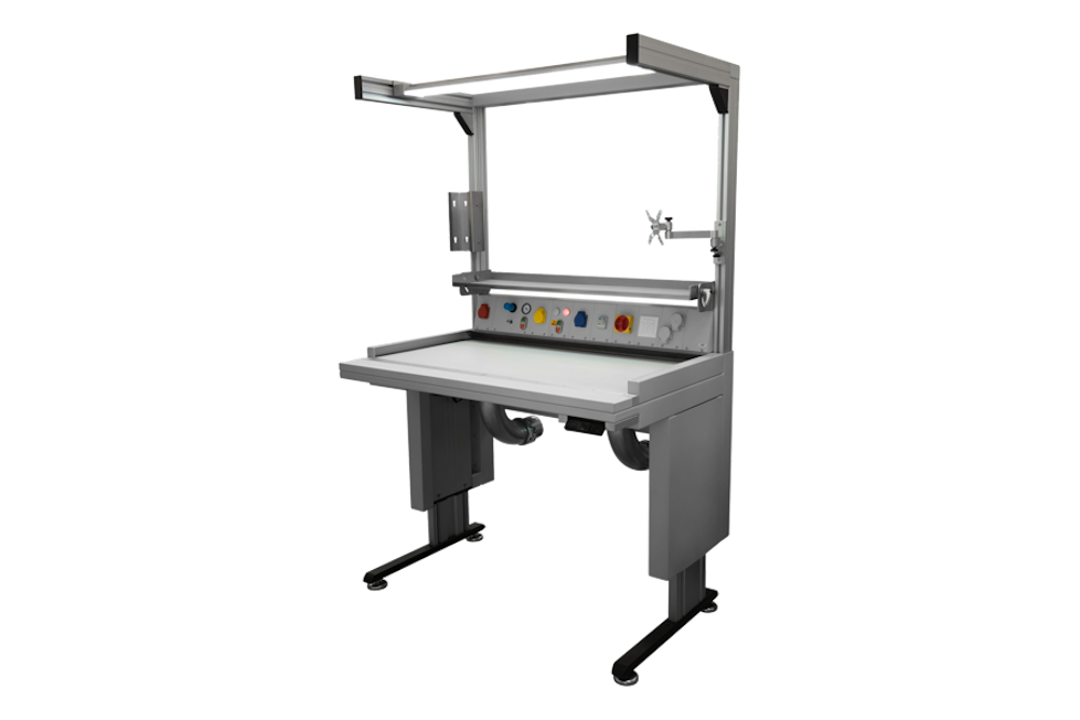 ESD protection table with integrated extraction