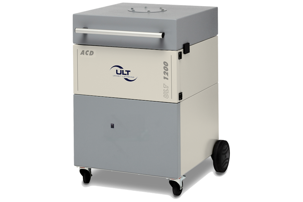 Extraction and filter system for explosive gases with ATEX conformity