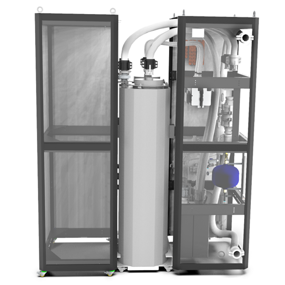 Cartridge filter between two housing elements