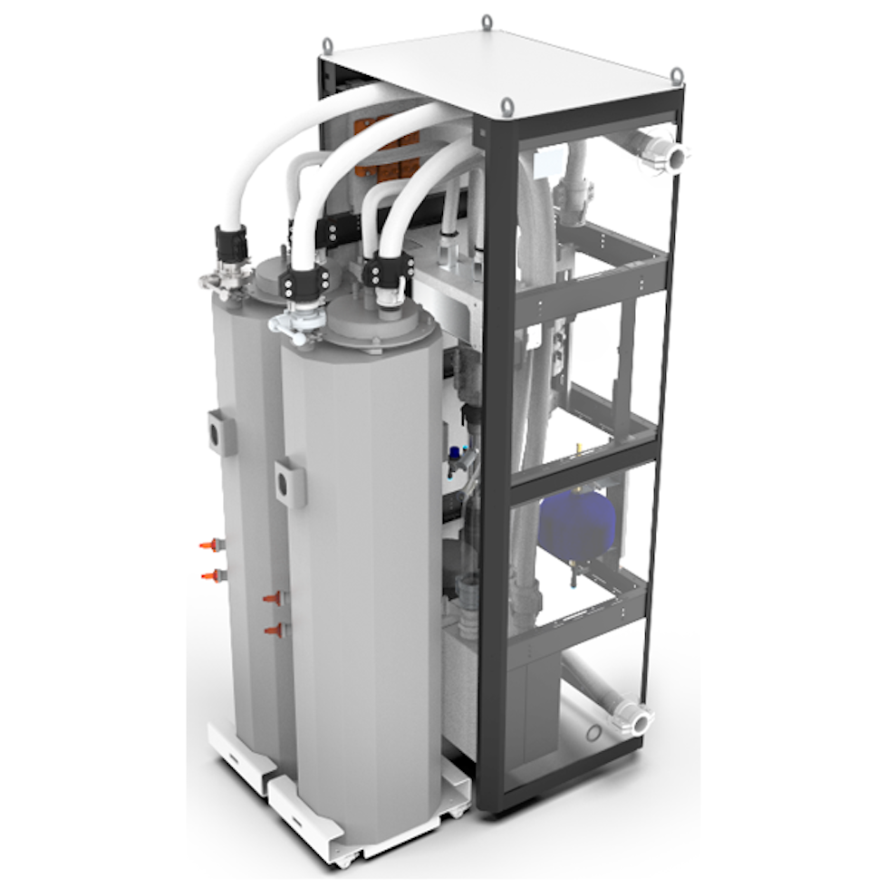 Two cartiridge filter elements next to an open housing