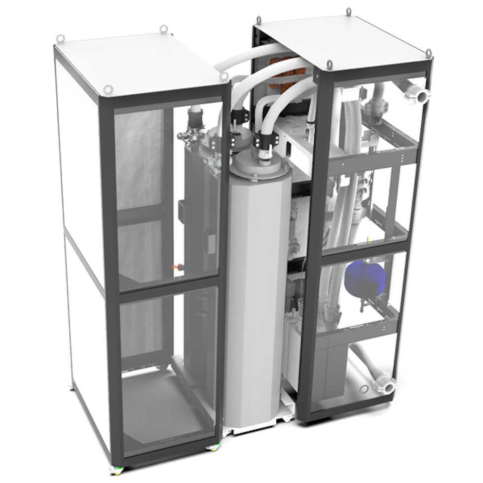Side view of the AMF 200 process gas cleaner
