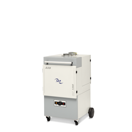 Side view of the cartridge filter system