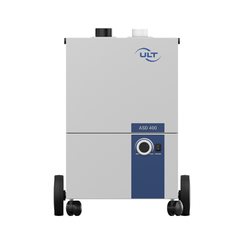 Front view of the dust collection system