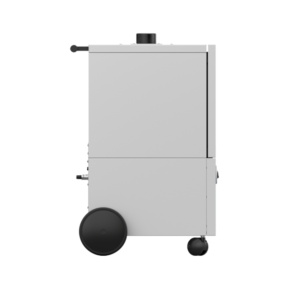 Right side of the system with different sized wheels