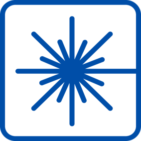 Pictogram for ULT's business section showing a laser beam