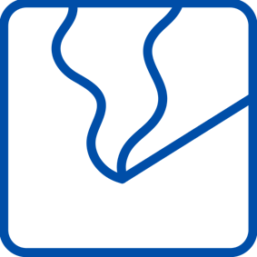 Schematic soldering tip in blue enclosed by blue square