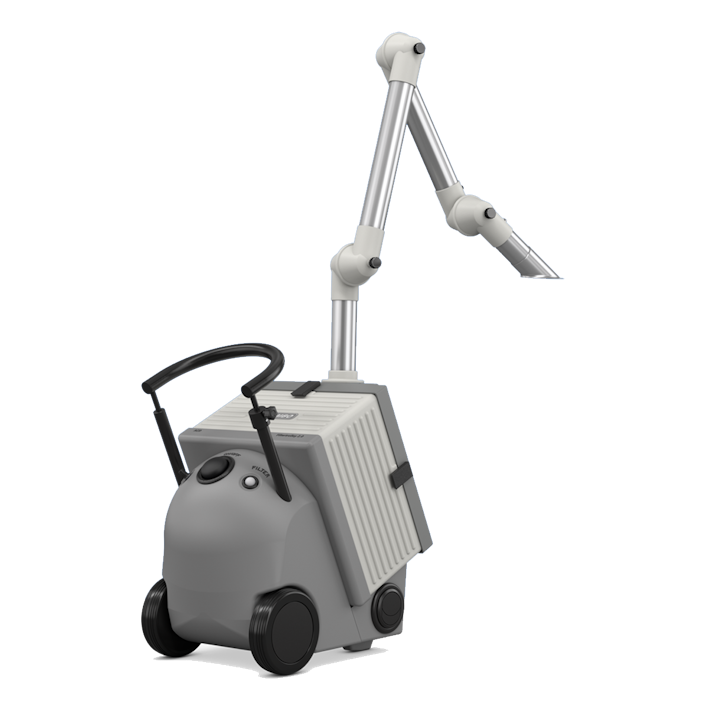 Mobile device with telescopic handle and suction arm