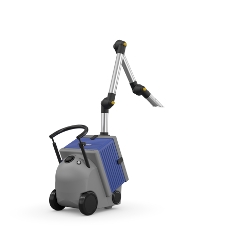 Side view of the mobile fume extractor