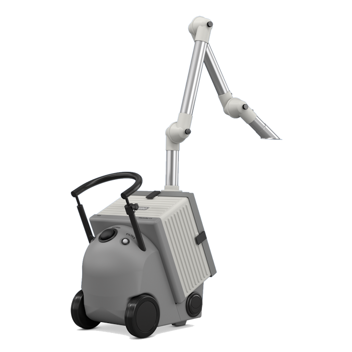 Light gray device with mounted extraction arm
