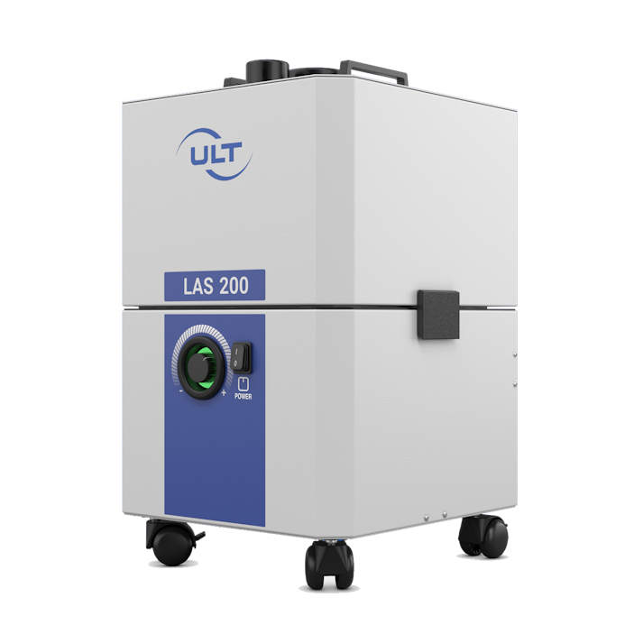 Device on wheels for laser dust extraction