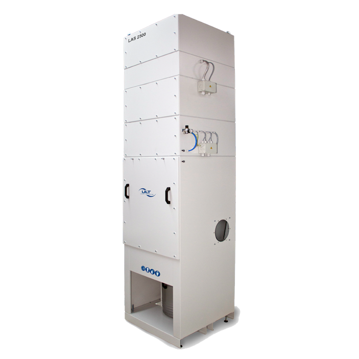 Very high system made of gray sheet steel with 60 l collection container