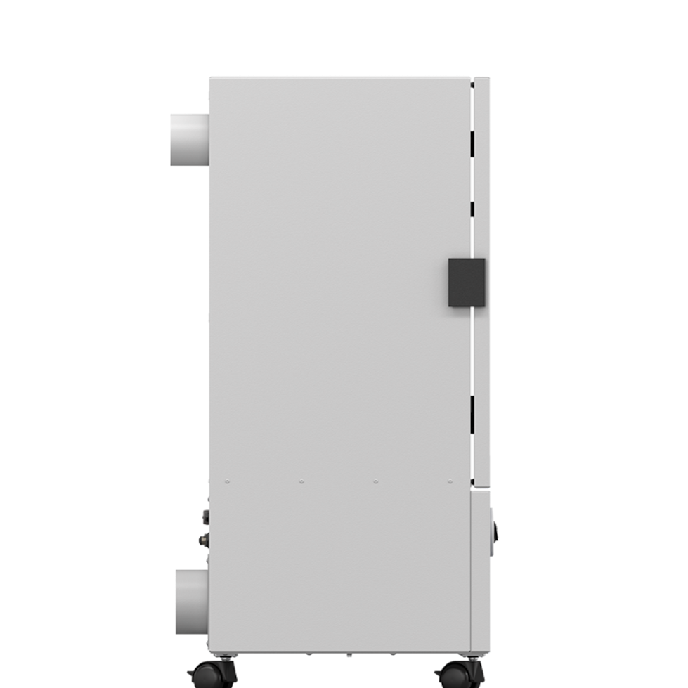 Side view of the laser fume extractor