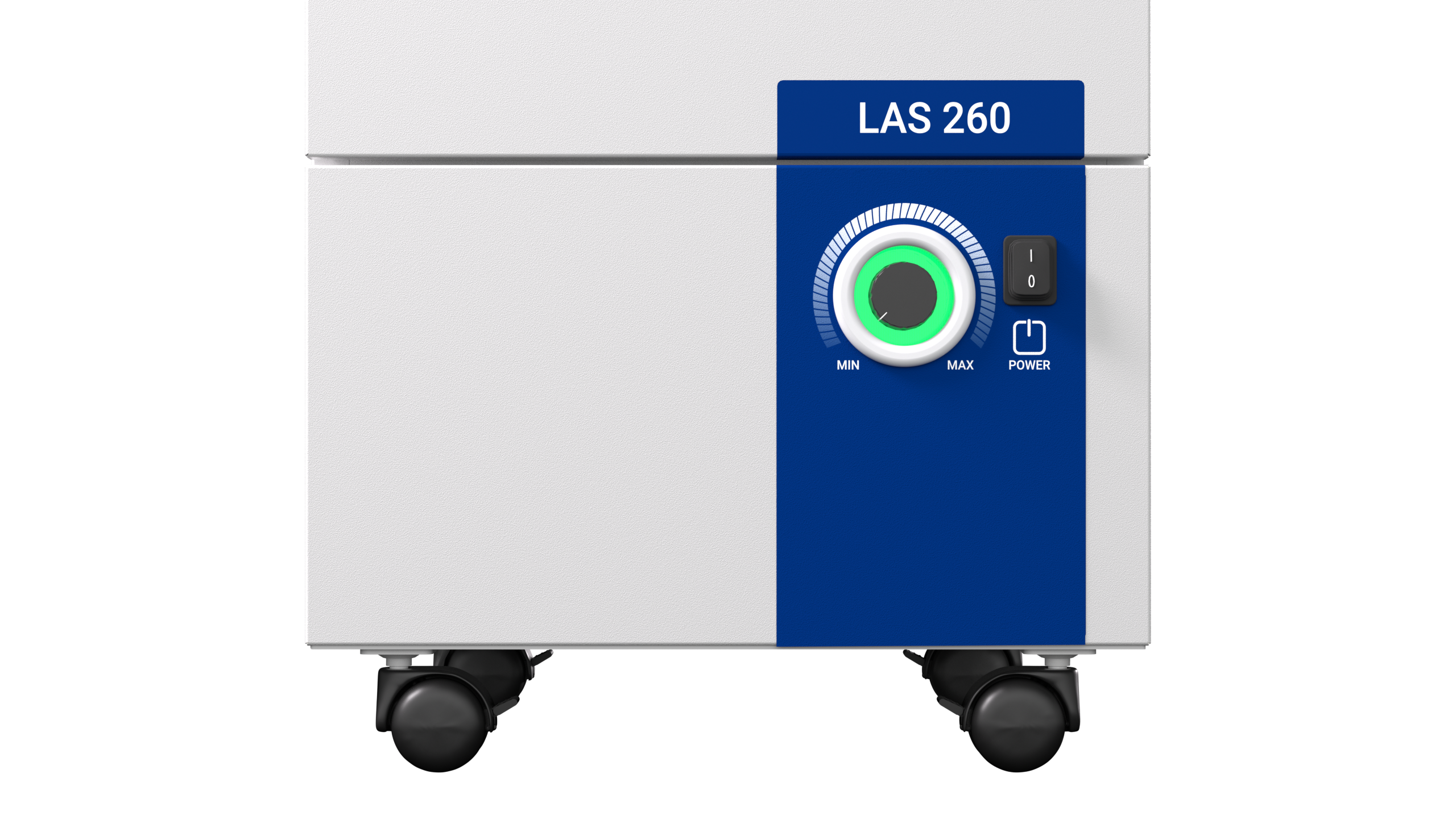 Potentiometer, on-off-switch and green illuminated status ring