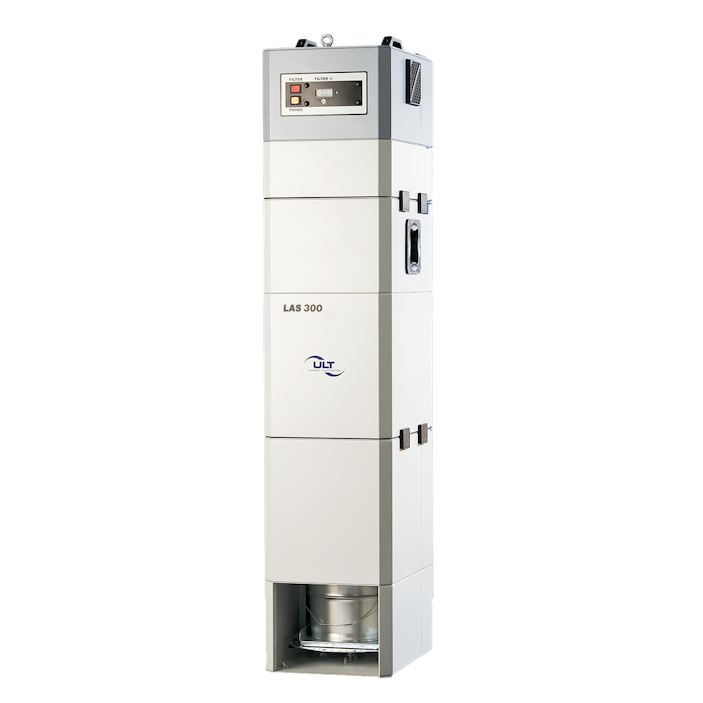 Narrow, tall appliance with discharge container and operating units