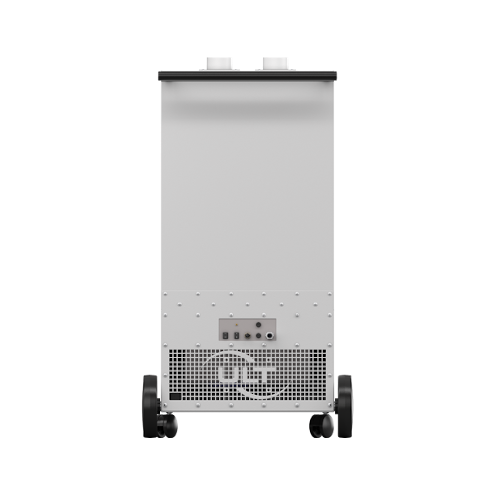Rear of the filter system with blow-out opening and interfaces
