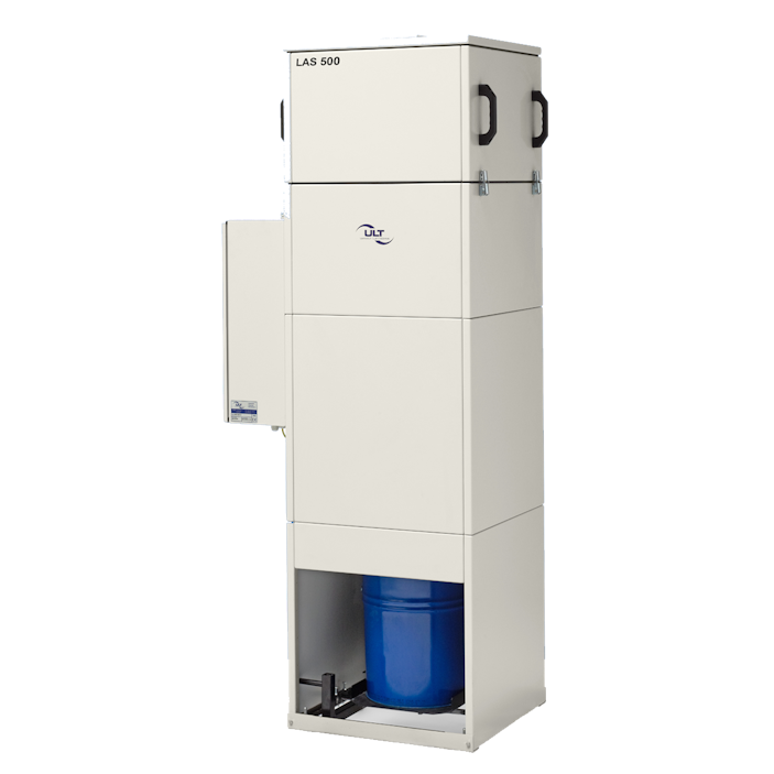 High gray unit with handles on top and dust collector