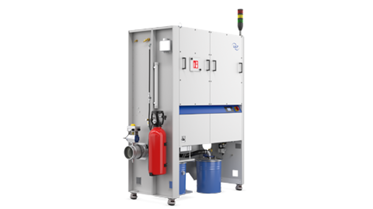 Device view from the right. The extraction system was specially developed for explosion protection