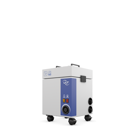 Side view of the unit for soldering fume extraction