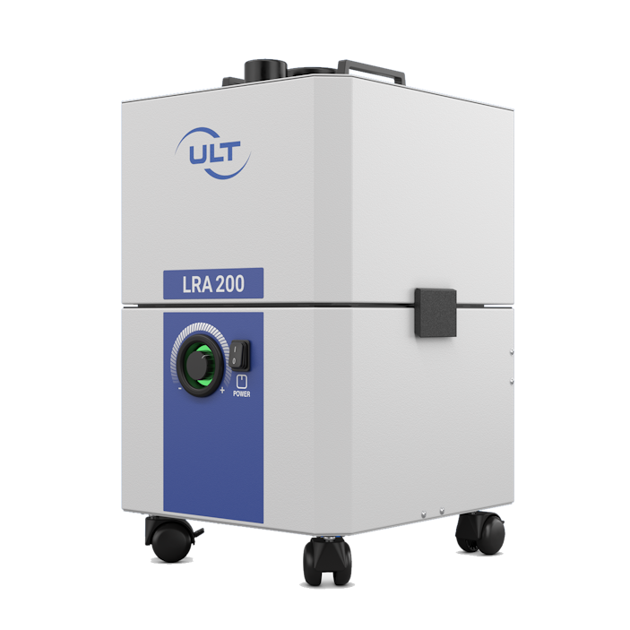 Solder fume extractor with wheels for mobility