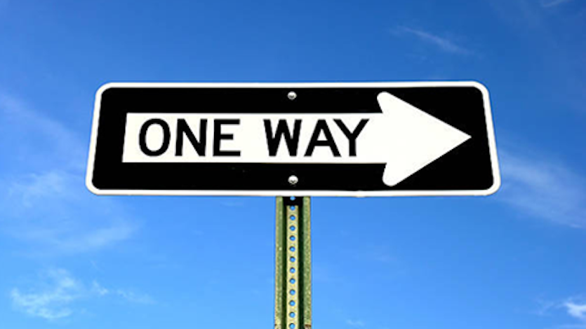 Road sign one way street