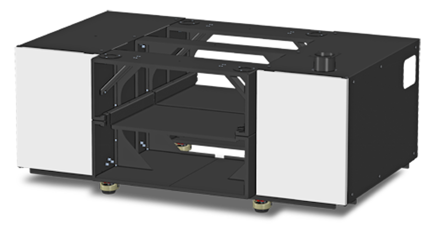 Lateral view of the black box with opening slots
