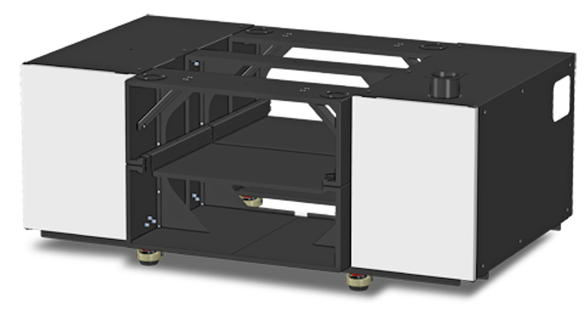 Lateral view of the black box with opening slots