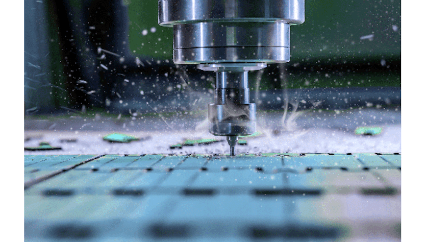 Drill raises dust and particles